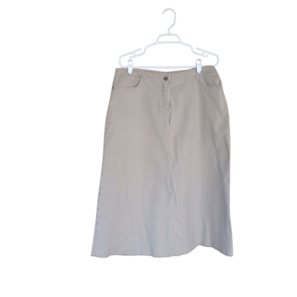 Woolrich Vintage Tan A Line Midi Skirt Size 14P